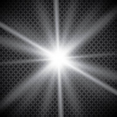 Saydam bir arka plan üzerinde izole ışıkları parlayan kümesi. Flaş ışınları ve bir projektör ile yanıp söner. Işık efekti kızdırma. Sparkles ile yıldızı parladı.