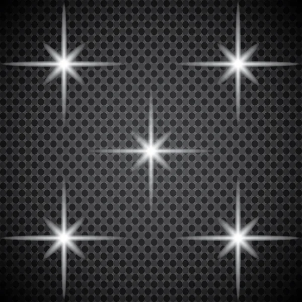 Ensemble de lumières brillantes isolées sur un fond transparent. Le flash clignote avec des rayons et un projecteur. Effet lumineux de la lueur. L'étoile scintillait . — Image vectorielle