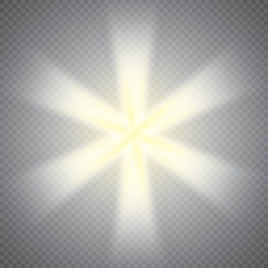 Saydam bir arka plan üzerinde izole ışıkları parlayan kümesi. Flaş ışınları ve bir projektör ile yanıp söner. Işık efekti kızdırma. Sparkles ile yıldızı parladı.