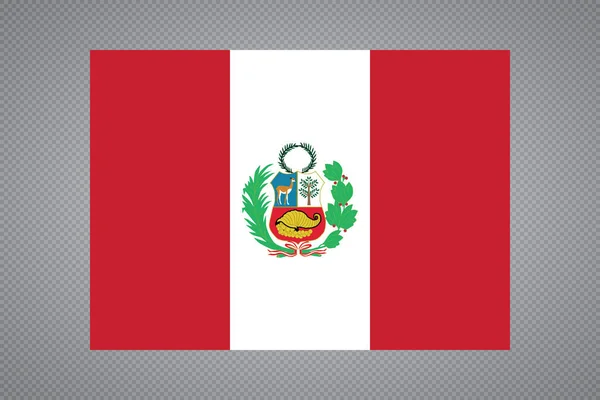 Vlag van Peru. Vector. Nauwkeurige afmetingen, elementen verhoudingen en kleuren. — Stockvector