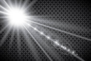 Altın açık güneş objektif parlama şeffaf özel ışık efekti tasarlamak. Vektör bulanıklık hareket kızdırma parlama. Saydam arka plan üzerinde izole. Dekor öğesi. Işınları ve spot ile yıldız patlaması