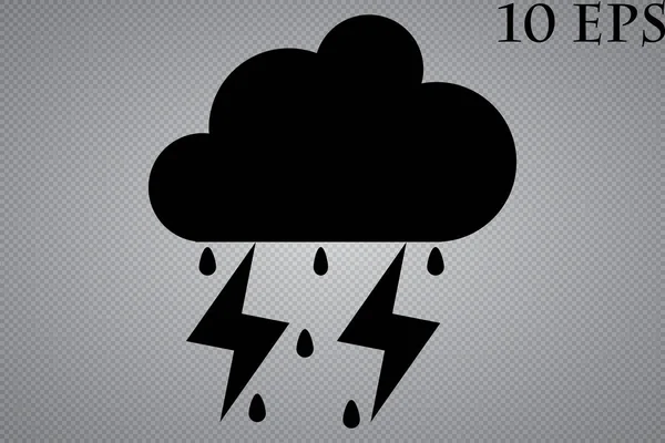 灰色の背景に分離されたトレンディなフラット スタイルの嵐アイコン あなたの Web サイトのデザイン アプリ の暴風雨のシンボル ベクトル図 Eps10 — ストックベクタ