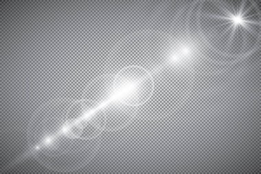 Altın açık güneş objektif parlama şeffaf özel ışık efekti tasarlamak. Vektör bulanıklık hareket kızdırma parlama. Saydam arka plan üzerinde izole. Dekor öğesi. Işınları ve spot ile yıldız patlaması