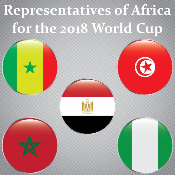Representantes de África. Fútbol 2018 . — Vector de stock
