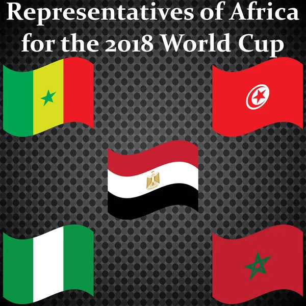 Representantes de África. Fútbol 2018 . — Vector de stock