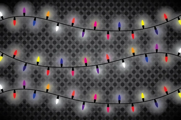 Luci di Natale isolate su sfondo trasparente. Ghirlanda incandescente di Natale. Illustrazione vettoriale — Vettoriale Stock
