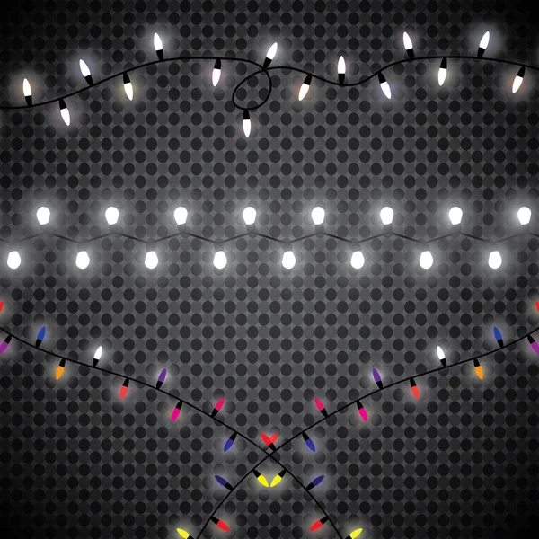 Luci di Natale isolate su sfondo trasparente. Ghirlanda incandescente di Natale. Illustrazione vettoriale — Vettoriale Stock