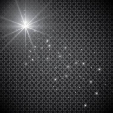 Kuyruklu yıldızlar etkisi ile gökyüzünde parlayan ışık yıldız. Saydam arka plan üzerinde izole beyaz düşen göktaşları. Vektör cosmos starlight iz tasarımınız için flash.
