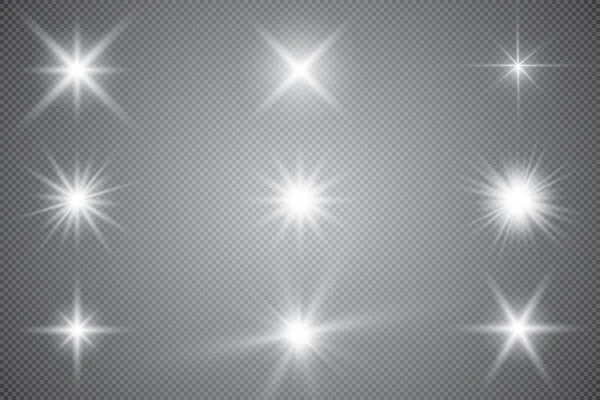 Efecto Luces Brillantes Destello Explosión Estrellas Efecto Especial Aislado Sobre — Archivo Imágenes Vectoriales