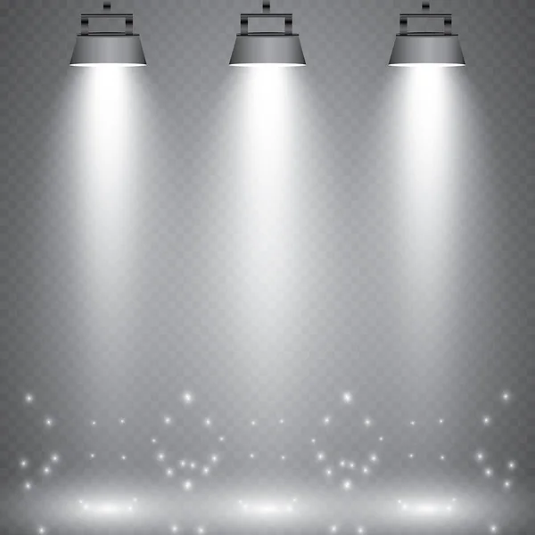 Iluminación Escena Efectos Transparentes Sobre Fondo Oscuro Cuadros Iluminación Brillante — Vector de stock