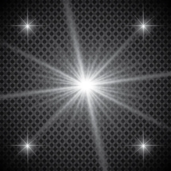 黄金輝くセットは 透明な背景に分離効果を点灯します 太陽光線とフラッシュし スポット ライトします 輝き光の効果 輝きとスター バースト — ストックベクタ