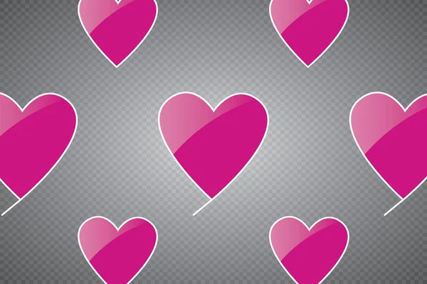 Sfondo San Valentino Forme Cardiache Isolate Sfondo Trasparente Concetto Amore — Vettoriale Stock