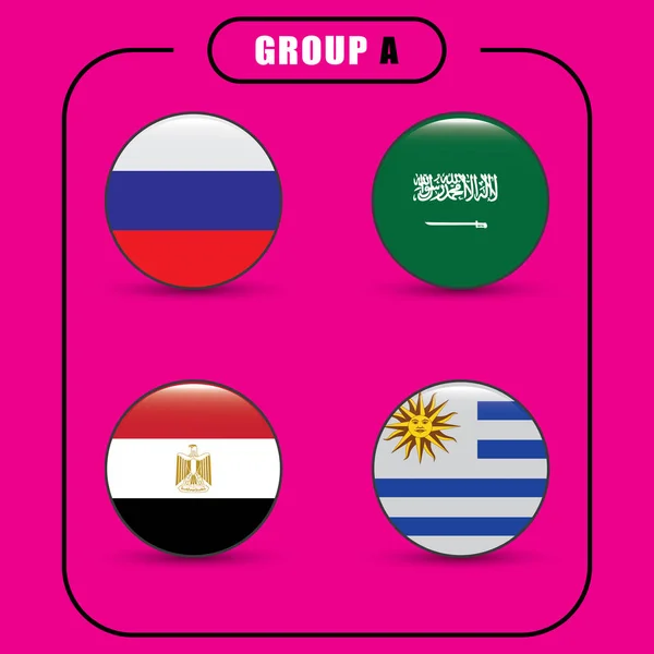 Fútbol Campeonato Banderas Vectoriales Rusia Grupo — Vector de stock