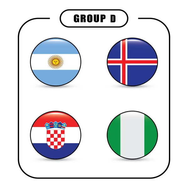 Fútbol Campeonato Banderas Vectoriales Rusia Grupo — Vector de stock