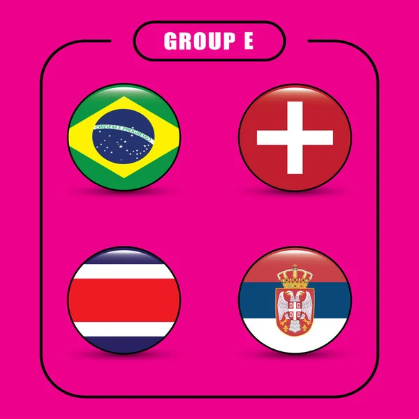 Fútbol Campeonato Banderas Vectoriales Rusia Grupo — Vector de stock