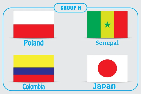 Fútbol Campeonato Banderas Vectoriales Rusia Grupo — Vector de stock