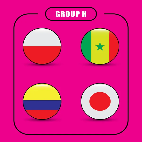 Fútbol Campeonato Banderas Vectoriales Rusia Grupo — Vector de stock