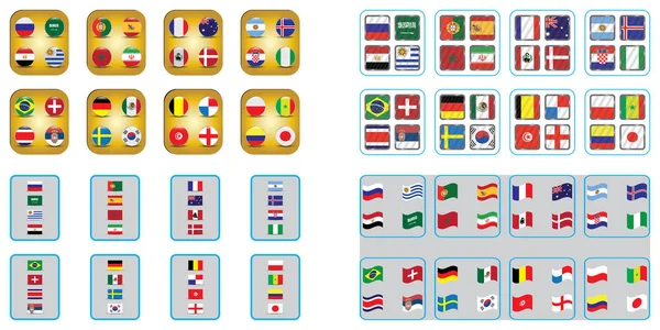 Fußball Weltmeisterschaft Vektor Flaggen Des Landes Weltcupsieg Informationsgrafik Der Flaggen — Stockvektor