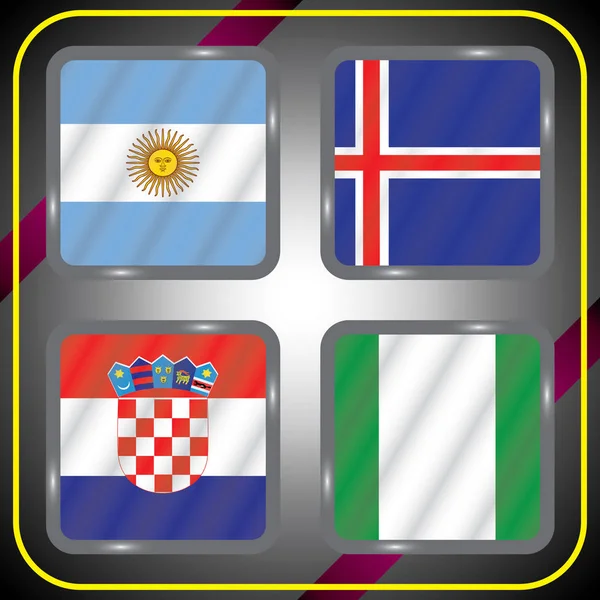 Fútbol Campeonato Banderas Vectoriales Rusia Grupo — Vector de stock