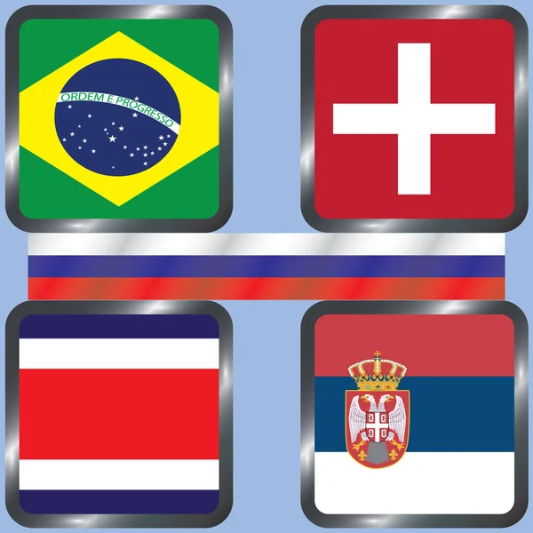 Fútbol Campeonato Banderas Vectoriales Rusia Grupo — Vector de stock