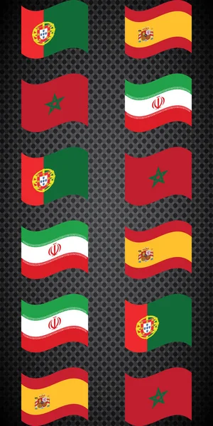 Футбол Чемпионат Векторные Флаги Группа — стоковый вектор