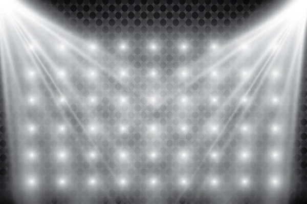 Eclairage Scène Effets Transparents Éclairage Lumineux Avec Projecteurs — Image vectorielle