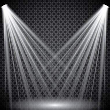 Işık, saydam efektler sahne. Sahne ışıkları ile parlak aydınlatma.