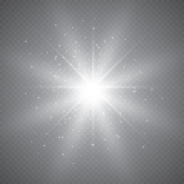 Glowing Lights Effect Flare Explosion Stars Special Effect Isolated Transparent — Stock Vector