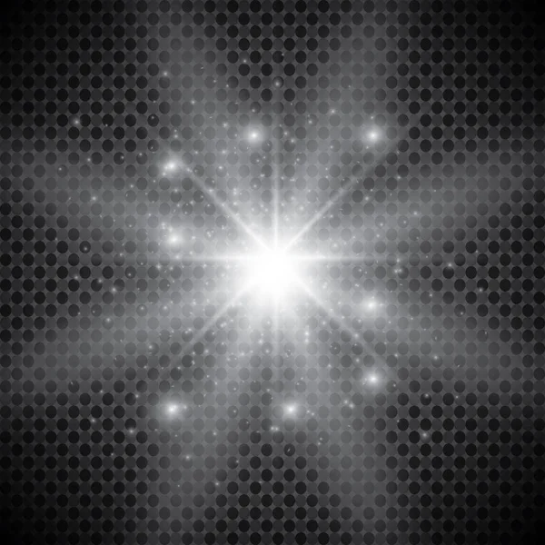 光る光の効果 フレア 爆発と星 透明背景に分離された特殊効果 — ストックベクタ
