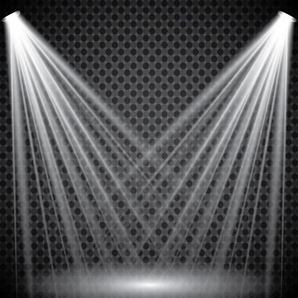 Bühnenbeleuchtung Transparente Effekte Helle Beleuchtung Mit Scheinwerfern — Stockvektor