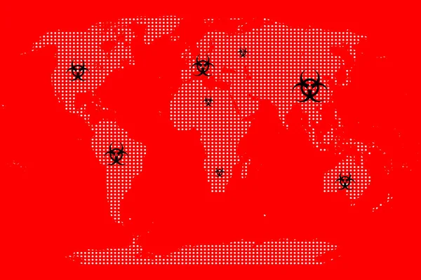 Nel Mondo Della Quarantena Causa Del Coronavirus Attenzione Cautela Virus — Vettoriale Stock