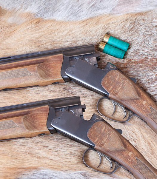 two hunting smooth-bore gun