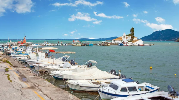 Kanoni Yakınlarındaki Ünlü Vlacherna Manastırı Korfu Yunanistan — Stok fotoğraf