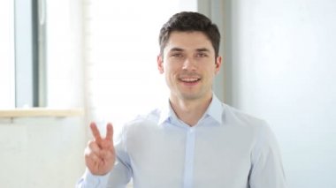 Zafer, ofis, kapalı başarılı adam