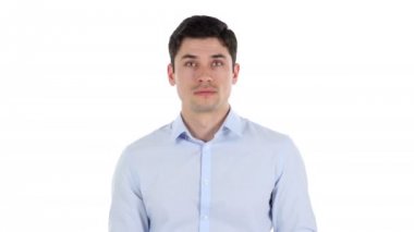 Beyaz arka plan, yakışıklı işadamı, karşıt reddetme