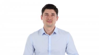 İşadamı, beyaz arka plan hatası jesti