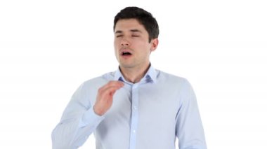 Yorgun işadamı esneme, izole