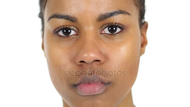 Close Up of Black Girl Face — Stock Video