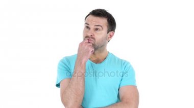 Düşünme orta yaşlı adam, beyin fırtınası