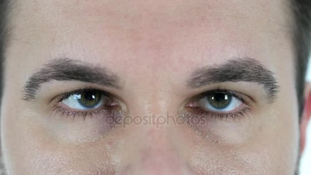 Knipperende ogen van middelste leeftijd Man, Close Up — Stockvideo