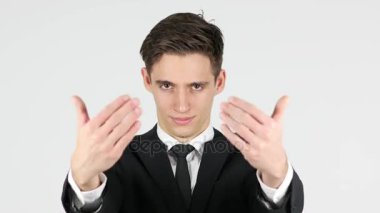 İşadamı, beyaz arka plan davet