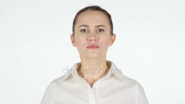 Öfke, beyaz arka plan ifade kadın