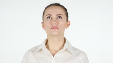 Beyaz arka plan Tanrı'ya dua kadın