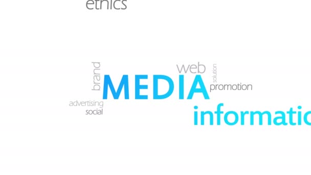 Média, typografie animace — Stock video