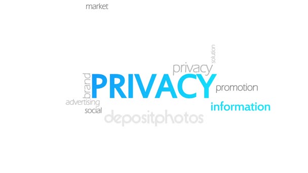 Privacidade, Tipografia animada — Vídeo de Stock