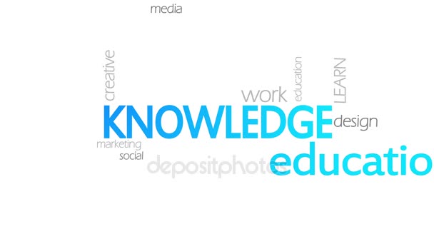 Wissen, animierte Typografie — Stockvideo