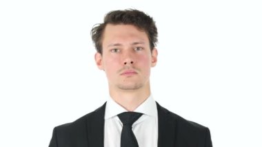 Çığlık, beyaz arka plan üzerinde çılgın işadamı