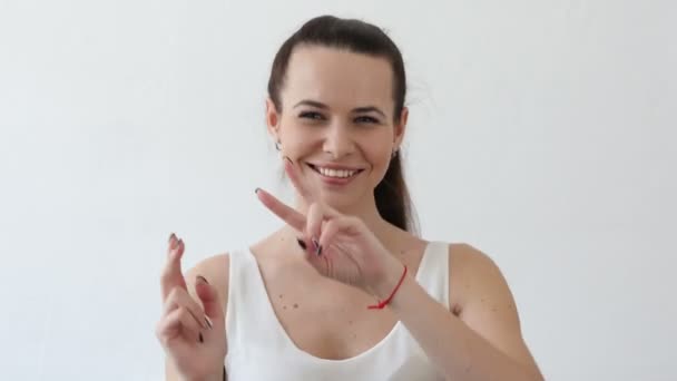 Bailando Disfrutando de Mujer Joven, Retrato — Vídeos de Stock