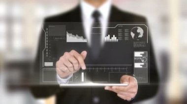 Sizin gücünüzü geliştirmek Hologram futuristik bir arayüze, sanal artar