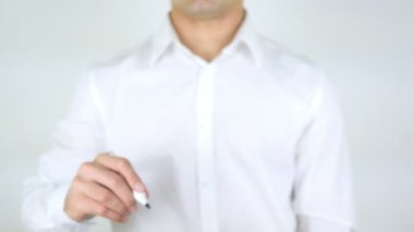 Depolama bağlantı, adam cam üzerine yazma